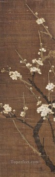 Qian Xuan Painting - tinta china antigua de flor de ciruelo blanco